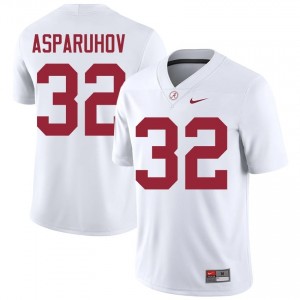 Alex Asparuhov #32 White Men Stitched Jersey | Fresh Alabama Crimson Tide Player Football Gear 64743150