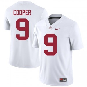 Amari Cooper #9 White Men Stitched Jersey | Genuine Roll Tide College Football Gear 60826668