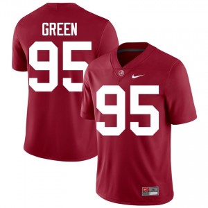 Crimson #95 Anderson Green Men Embroidery Jersey | Alabama Durable University Football Edition 49684436