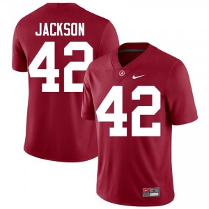 Crimson #42 Ben Jackson Men Embroidery Jersey | Alabama Crimson Tide Durable University Football Edition 36815720