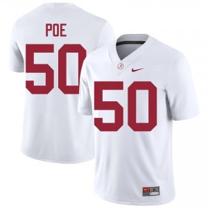 Casey Poe #50 White Men Stitched Jersey | Alumni Alabama High School Football Gear 37326913