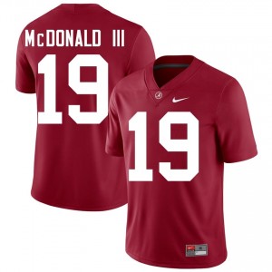 Crimson #19 Chuck McDonald III Men Embroidery Jersey | Bama Pro-Grade University Football Edition 94447512