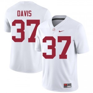 Cole Davis #37 White Men Stitched Jersey | Exclusive Alabama College Football Gear 23296416