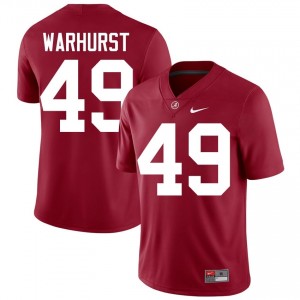 Crimson #49 Conner Warhurst Men Embroidery Jersey | Alabama Licensed Player Football Edition 89148918