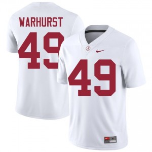 Conner Warhurst #49 White Men Stitched Jersey | Alumni Bama High School Football Gear 19529685