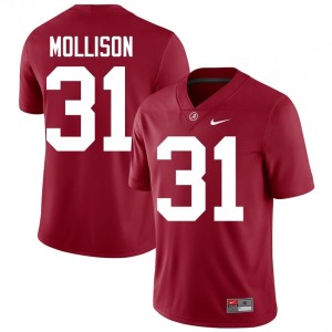 Crimson #31 Cooper Mollison Men Embroidery Jersey | Alabama Exclusive College Football Edition 94283197