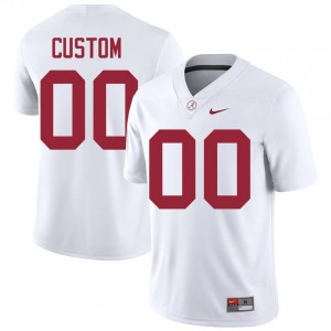 Custom #00 White Men Stitched Jersey | Pro Cut Alabama NCAA Football Gear 83122819
