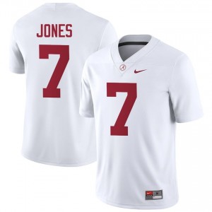 DaShawn Jones #7 White Men Stitched Jersey | Official Roll Tide University Football Gear 33078600