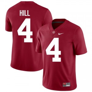 Crimson #4 Daniel Hill Men Embroidery Jersey | Roll Tide Limited High School Football Edition 28168265