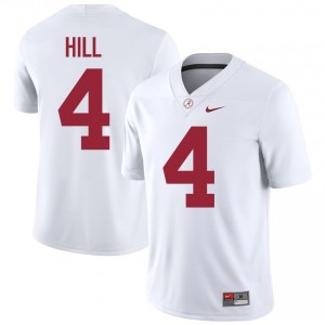 Daniel Hill #4 White Men Stitched Jersey | Elite Thread Alabama Crimson Tide University Football Gear 63508875
