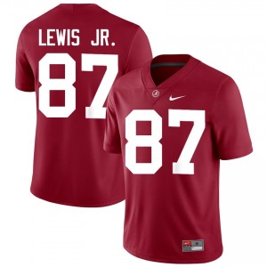 Crimson #87 Danny Lewis Jr. Men Embroidery Jersey | Bama Pro Cut NCAA Football Edition 48617599