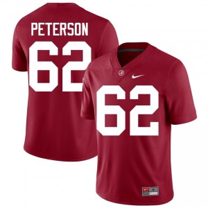 Crimson #62 Davis Peterson Men Embroidery Jersey | Crimson Tide Moisture Wicking High School Football Edition 56214084