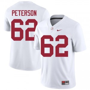Davis Peterson #62 White Men Stitched Jersey | Durable Alabama Crimson Tide University Football Gear 79723901