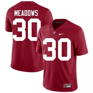 Crimson #30 Derek Meadows Men Embroidery Jersey | Alabama Crimson Tide Elite NCAA Football Edition 89529696