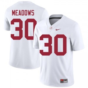 Derek Meadows #30 White Men Stitched Jersey | Licensed Alabama Player Football Gear 63715100