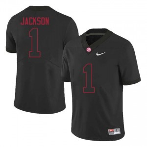 Roll Tide Domani Jackson #1 Black Men NCAA Jersey | Essential Swen Football Uniform 52651900