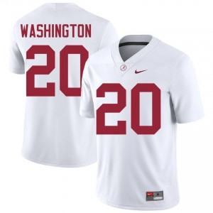 Dre Washington #20 White Men Stitched Jersey | Durable Alabama Crimson Tide University Football Gear 58746481