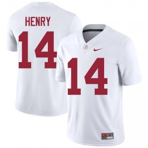 Fatutoa Henry #14 White Men Stitched Jersey | Genuine Roll Tide College Football Gear 22110067