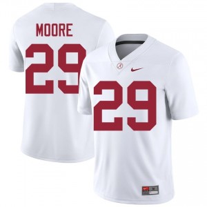 Fredrick Moore #29 White Men Stitched Jersey | Essential Roll Tide NCAA Football Gear 34511376