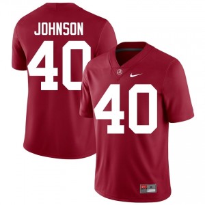 Crimson #40 Grant Johnson Men Embroidery Jersey | Alabama Durable University Football Edition 25472457