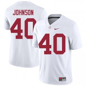 Grant Johnson #40 White Men Stitched Jersey | Iconic Bama College Football Gear 30485392