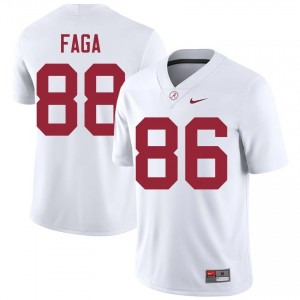 Isaia Faga #88 White Men Stitched Jersey | Pro Cut Bama NCAA Football Gear 60484738