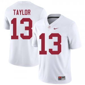 Ivan Taylor #13 White Men Stitched Jersey | Durable Alabama University Football Gear 63482455