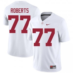 Jaeden Roberts #77 White Men Stitched Jersey | Elite Alabama Crimson Tide NCAA Football Gear 60101899