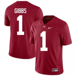 Crimson #1 Jahmyr Gibbs Men Embroidery Jersey | Roll Tide Genuine College Football Edition 94433306