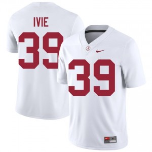 Jake Ivie #39 White Men Stitched Jersey | Fresh Alabama Crimson Tide Player Football Gear 86378446
