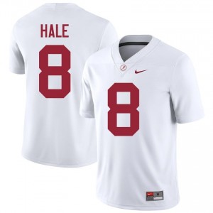 Jalen Hale #8 White Men Stitched Jersey | Fresh Crimson Tide Player Football Gear 25203396