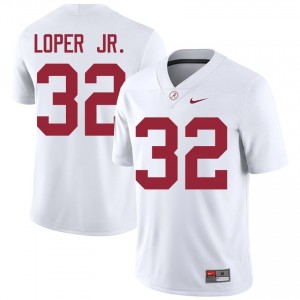 Jay Loper Jr. #32 White Men Stitched Jersey | Official Roll Tide University Football Gear 42082665