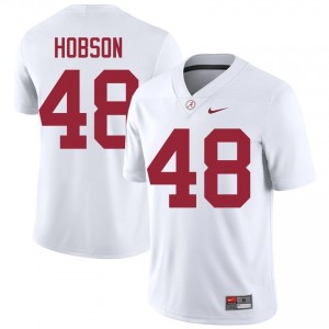 Jayden Hobson #48 White Men Stitched Jersey | Durable Alabama University Football Gear 64061561