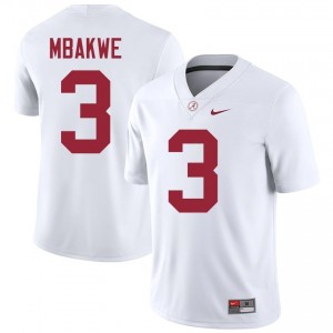 Jaylen Mbakwe #3 White Men Stitched Jersey | Moisture Wicking Alabama Crimson Tide High School Football Gear 21274946