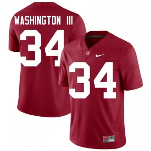 Crimson #34 Jessie Washington III Men Embroidery Jersey | Alabama Crimson Tide Licensed Player Football Edition 14013402
