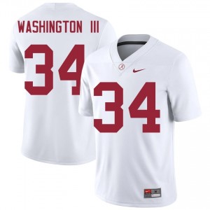 Jessie Washington III #34 White Men Stitched Jersey | Alumni Alabama High School Football Gear 64876664