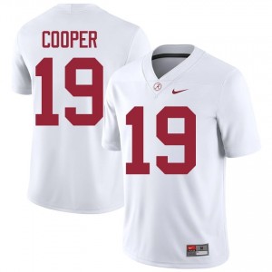John Cooper #19 White Men Stitched Jersey | Iconic Bama College Football Gear 67840180