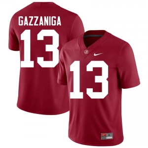 Crimson #13 John Gazzaniga Men Embroidery Jersey | Bama Alumni High School Football Edition 64688386
