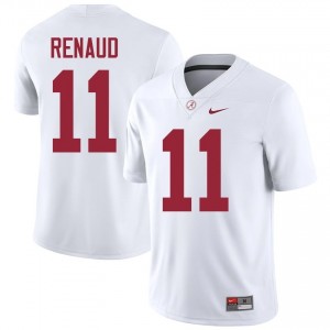 Jordan Renaud #11 White Men Stitched Jersey | Durable Alabama University Football Gear 36332515