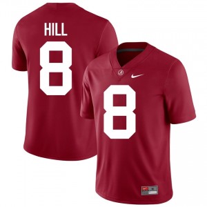Crimson #8 Justin Hill Men Embroidery Jersey | Alabama Crimson Tide Officially Licensed High School Football Edition 45889479