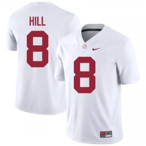 Justin Hill #8 White Men Stitched Jersey | Pro-Grade Alabama University Football Gear 56240027