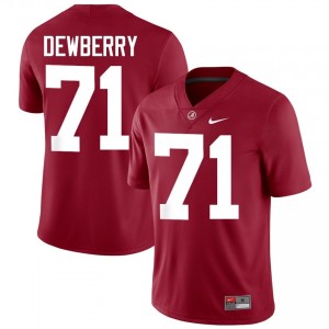 Crimson #71 Kam Dewberry Men Embroidery Jersey | Crimson Tide Elite NCAA Football Edition 27976656