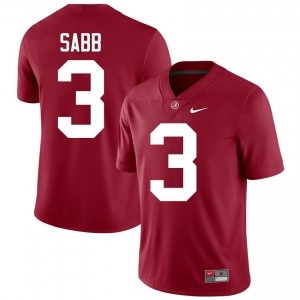 Crimson #3 Keon Sabb Men Embroidery Jersey | Alabama Iconic College Football Edition 84736280
