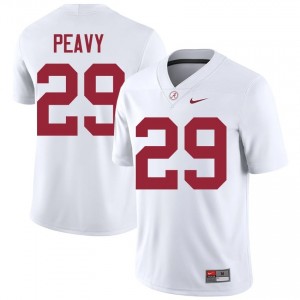 Kolby Peavy #29 White Men Stitched Jersey | Authentic Alabama Player Football Gear 90796017