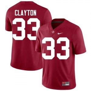 Crimson #33 Kyle Clayton Men Embroidery Jersey | Roll Tide Genuine College Football Edition 49455085