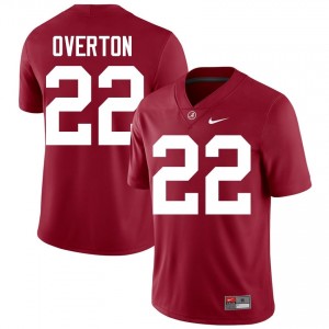 Crimson #22 LT Overton Men Embroidery Jersey | Roll Tide Official University Football Edition 71047531