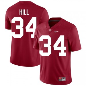 Crimson #34 London Hill Men Embroidery Jersey | Bama Authentic Player Football Edition 68282592
