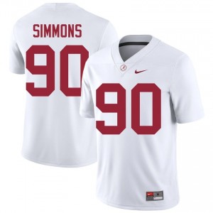 London Simmons #90 White Men Stitched Jersey | Alumni Bama High School Football Gear 32517272