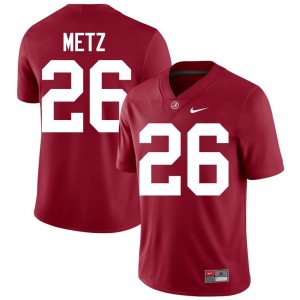 Crimson #26 Luke Metz Men Embroidery Jersey | Alabama Pro-Grade University Football Edition 75233963