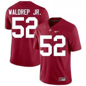 Crimson #52 Mal Waldrep Jr. Men Embroidery Jersey | Alabama Alumni High School Football Edition 82243629